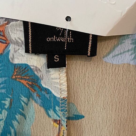 Twelve by On Twelve S NWT Cream Turquoise Floral Flowy Open Boho Kimono Duster - Picture 10 of 10